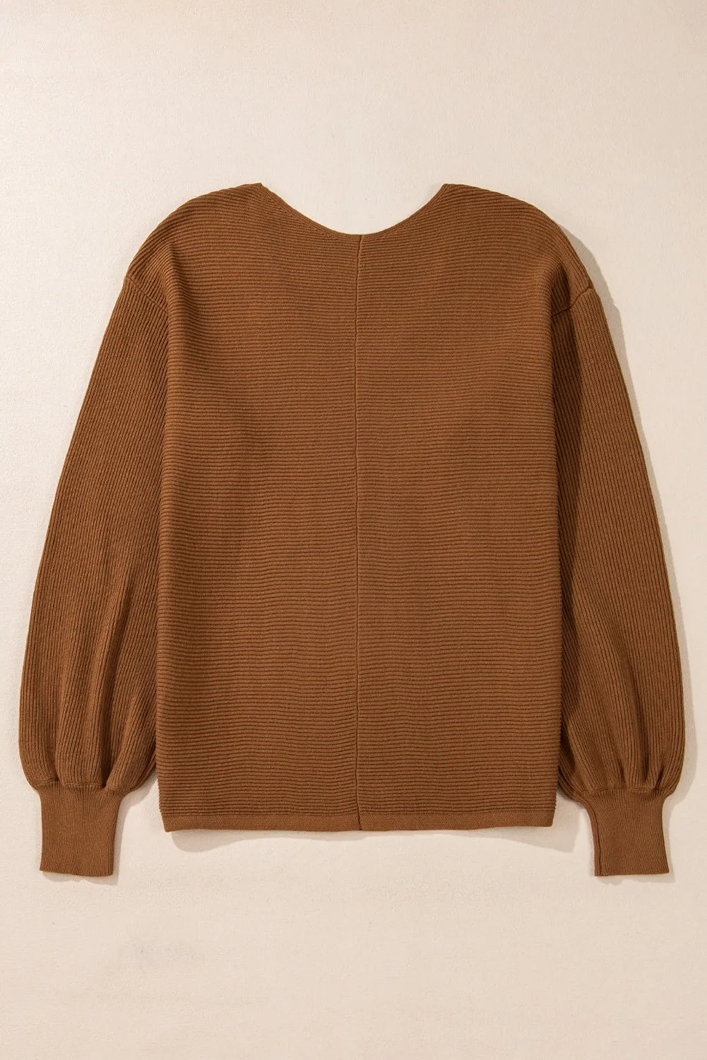 V-Neck Dropped Shoulder Long Sleeve Sweater