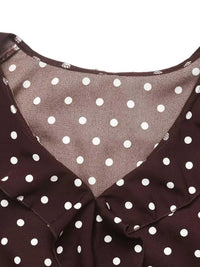 Polka Dot Ruffled V-Neck Bodysuit 101001651705391 32 Affordable Fashion Under $100 Jerry's Apparel 