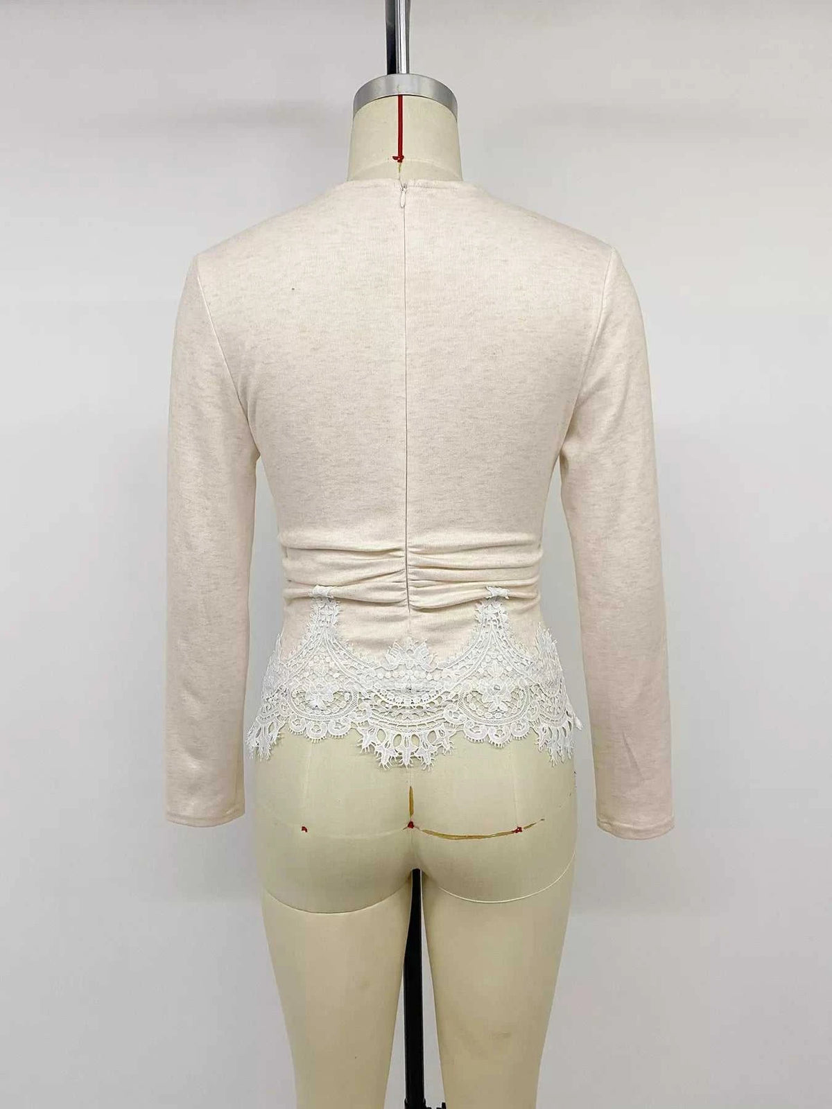 Lace Trim Long Sleeve T-Shirt 100100025623403 34 Affordable Fashion Under $100 Jerry's Apparel 