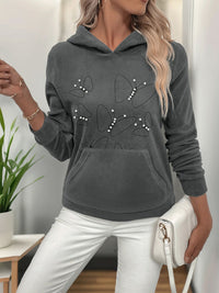 Perfee Pearl Butterfly Long Sleeve Hoodie