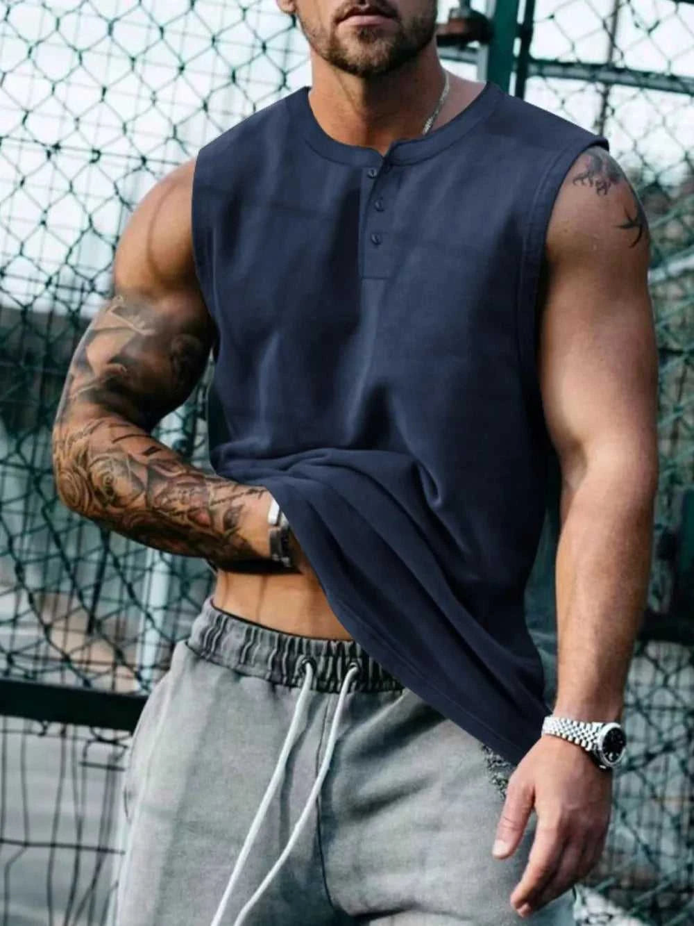 Men's Plus Size Round Neck Tank 100400037071683 42 Affordable Fashion Under $100 Jerry's Apparel 
