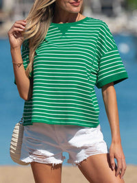 Striped Short Sleeve Relaxed-Fit T-Shirt 100100681651130 29 Affordable Fashion Under $100 Jerry's Apparel 