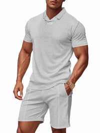 Men's Full Size Casual Short Sleeve Polo and Shorts Set Plus Size 100400870366243 34 Gifts for Him Jerry's Apparel 