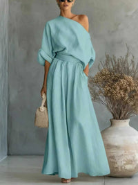 Full Size One Shoulder Top and Wide Leg Pants Set Plus Size 100100608957632 46 Affordable Fashion Under $100 Jerry's Apparel 
