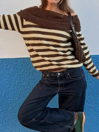 Off-Shoulder Striped Knit Top 101002099736025 59 Affordable Fashion Under $100 Jerry's Apparel 