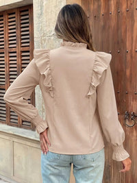 Ruffled Tie Neck Long Sleeve Blouse 100100259171862 36 Affordable Fashion Under $100 Jerry's Apparel 
