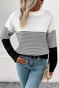 Perfee Striped Drop Shoulder Sweater 100100932771030 34 Affordable Fashion Under $100 Jerry's Apparel 