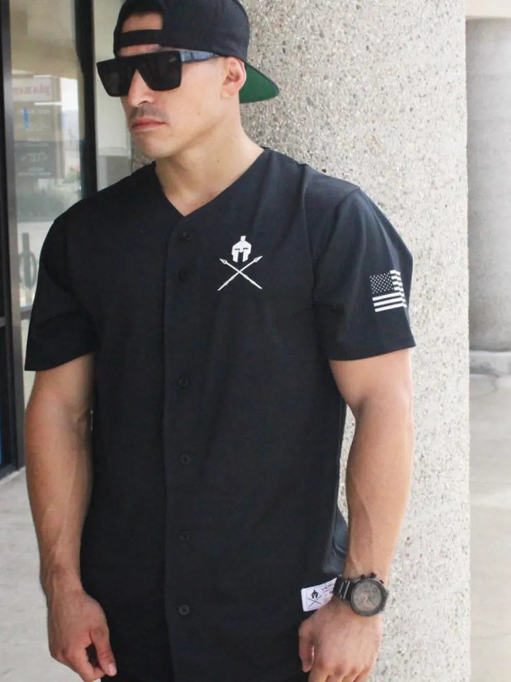 Men's Graphic Button Down Short Sleeve Top