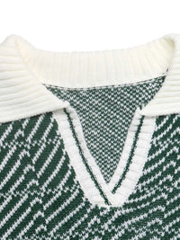 Geometric Patterned Collared Sweater 100100943854125 43 Affordable Fashion Under $100 Jerry's Apparel 