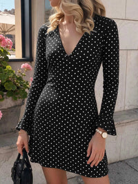 Polka Dot Long Sleeve Ruffle Hem Mini Dress 101001431407704 43 Gifts for Her Jerry's Apparel 