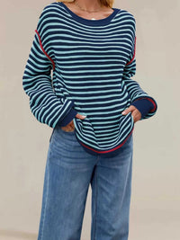 Oversized Striped Dropped Shoulder Sweater 100100026843595 45 Affordable Fashion Under $100 Jerry's Apparel 