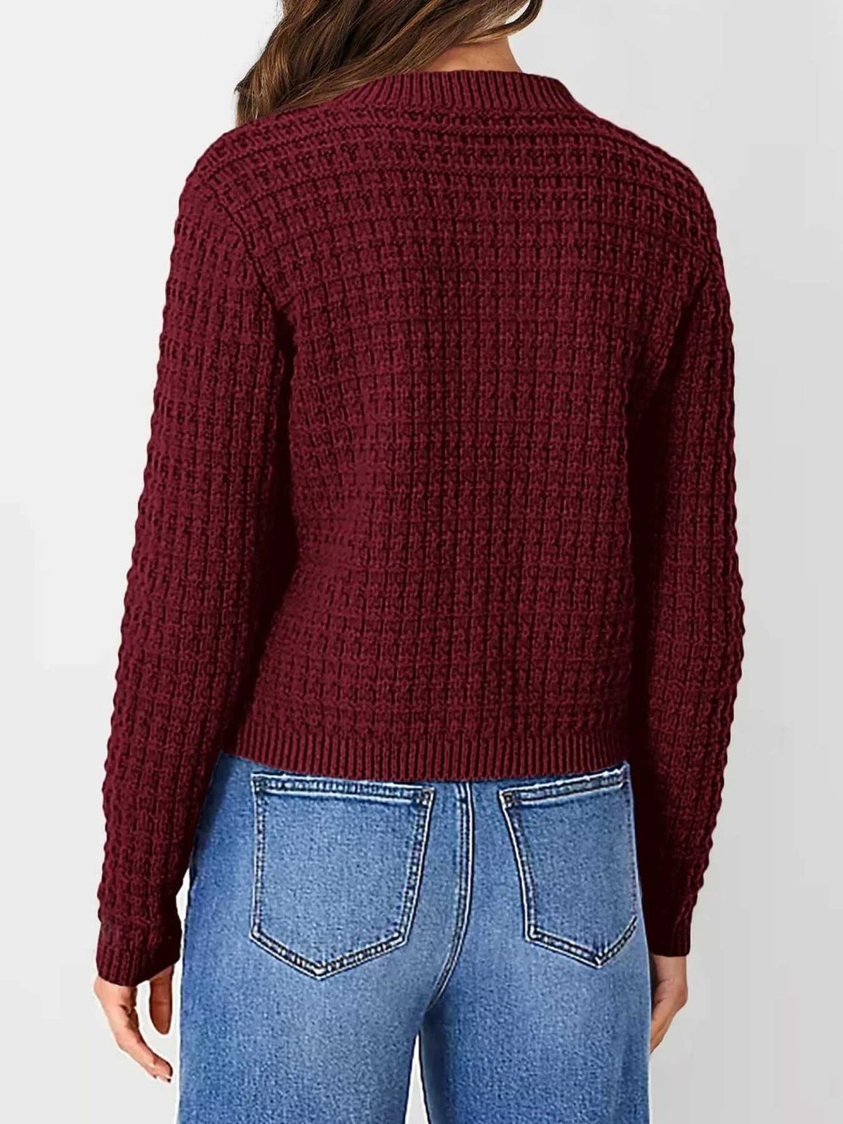 Textured Knit Button-Front Cardigan 100100626365347 44 Affordable Fashion Under $100 Jerry's Apparel 