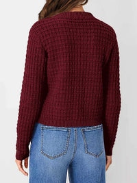 Textured Knit Button-Front Cardigan 100100626365347 44 Affordable Fashion Under $100 Jerry's Apparel 