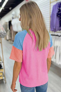 Color Block Twisted Ribbed Tee 100100151705454 27 Affordable Fashion Under $100 Jerry's Apparel 
