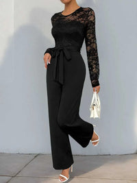 Perfee Lace Round Neck Long Sleeve Jumpsuit 100100726891325 33 Affordable Fashion Under $100 Jerry's Apparel 