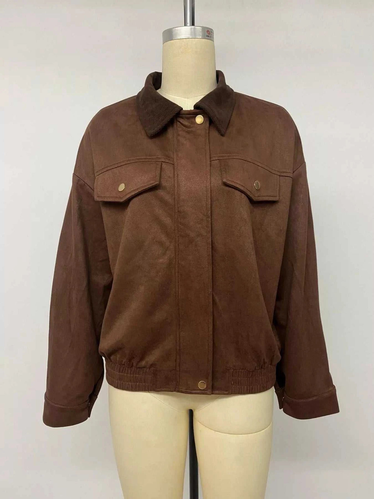 Corduroy Collar Zip-Up Jacket 100100544313647 53 Affordable Fashion Under $100 Jerry's Apparel 