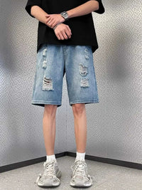 Men's Full Size Distressed Wash Wide Leg Denim Shorts Plus Size 100400732508881 36 Affordable Fashion Under $100 Jerry's Apparel 