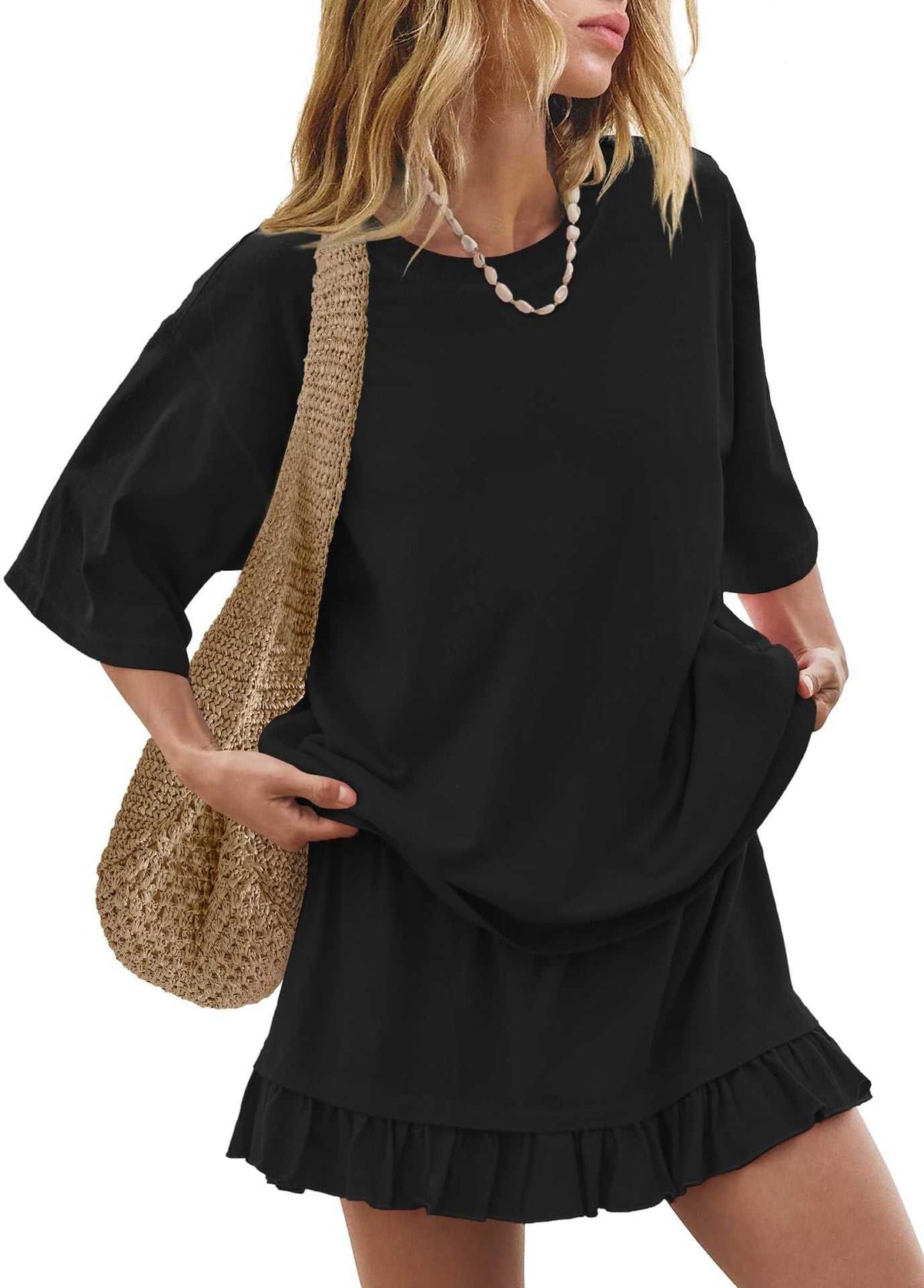 Round Neck Half Sleeve Tee and Skirt Set 100100917549398 34 Affordable Fashion Under $100 Jerry's Apparel 