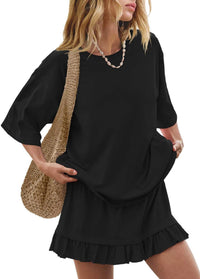 Round Neck Half Sleeve Tee and Skirt Set 100100917549398 34 Affordable Fashion Under $100 Jerry's Apparel 