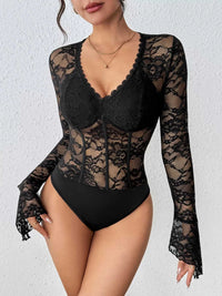 Lace Long Sleeve Bodysuit 100100914739977 34 Affordable Fashion Under $100 Jerry's Apparel 