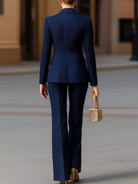 Double-Breasted Pinstripe Blazer and Wide-Leg Pants Set 101001905010997 103 Gifts for Her Jerry's Apparel 