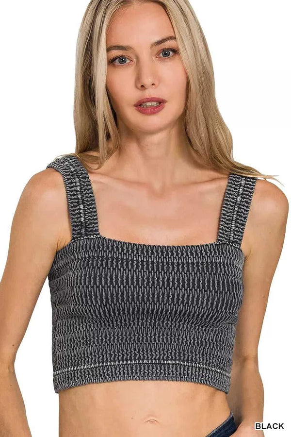 Zenana Seamless Winkle Stone Washed Bra Top 100100801991218 22 Affordable Fashion Under $100 Jerry's Apparel 