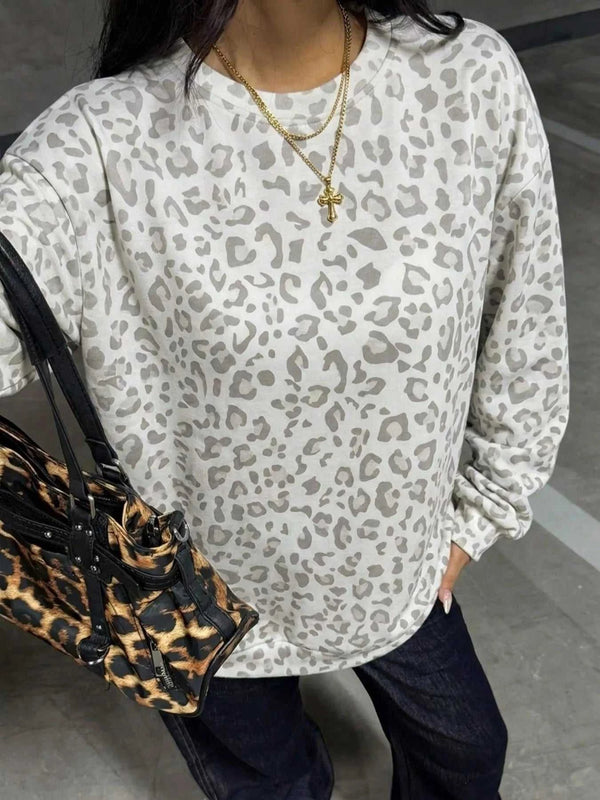 Leopard Print Crew Neck Sweatshirt 101001744730705 40 Affordable Fashion Under $100 Jerry's Apparel 