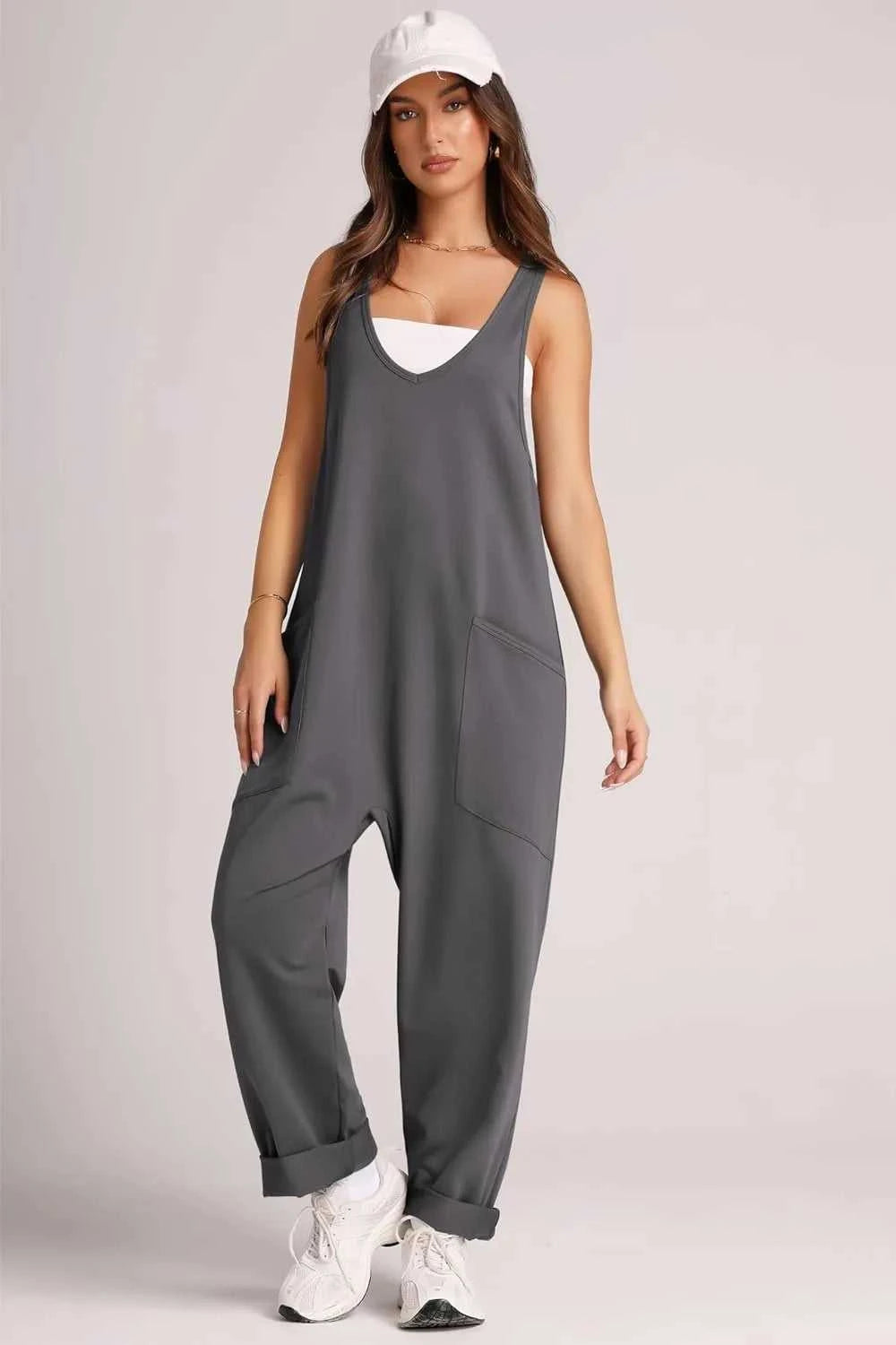 Lovelet Wide Strap Jumpsuit with Pockets 100100197263170 33 Affordable Fashion Under $100 Jerry's Apparel 