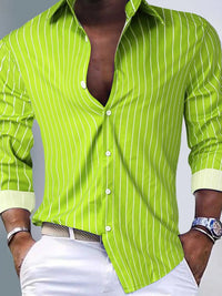 Men's Full Size Striped Button Up Long Sleeve Shirt Plus Size 104001901502879 32 Affordable Fashion Under $100 Jerry's Apparel 