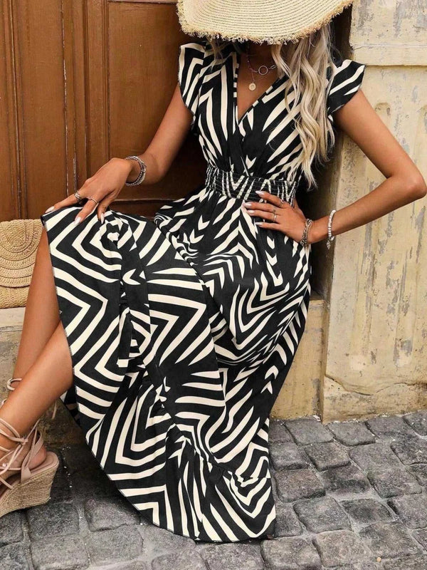 Ruffled Cap Sleeve Midi Dress 100100553584352 41 Affordable Fashion Under $100 Jerry's Apparel 