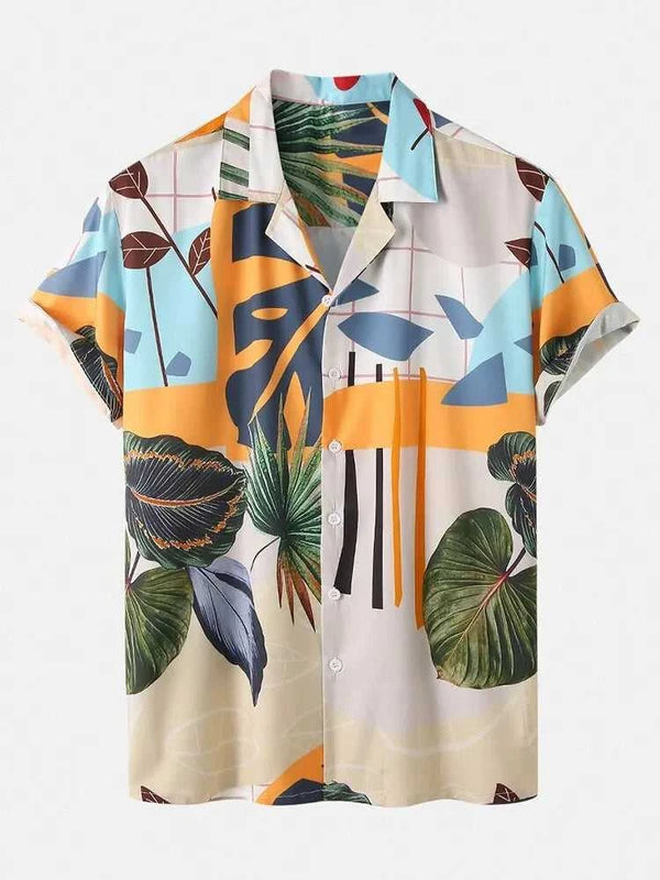 Men's Full Size Printed Short Sleeve Shirt and Shorts Set Plus Size 100400772557644 36 Gifts for Him Jerry's Apparel 