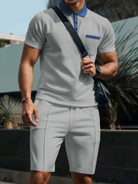 Men's Full Size Casual Short Sleeve Polo & Shorts Set Plus Size 100400026068285 36 Affordable Fashion Under $100 Jerry's Apparel 
