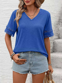 V-Neck Hollow-Out Sleeve T-Shirt 100100632201866 28 Affordable Fashion Under $100 Jerry's Apparel 