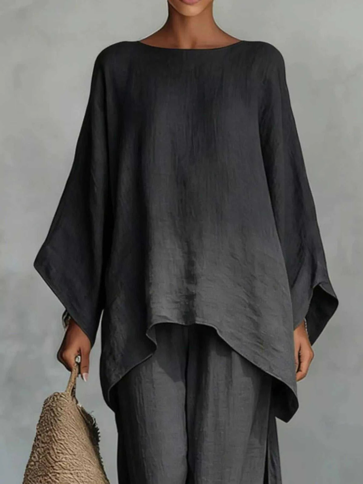 Full Size Round Neck Top and Wide Leg Pants Set Plus Size 100100323252358 37 Affordable Fashion Under $100 Jerry's Apparel 