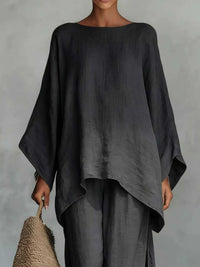 Full Size Round Neck Top and Wide Leg Pants Set Plus Size 100100323252358 37 Affordable Fashion Under $100 Jerry's Apparel 