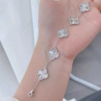 925 Sterling Silver Chain Four Leaf Clover Bracelet 100500382215875 73 Affordable Fashion Under $100 Jerry's Apparel 
