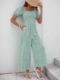 Printed Square Neck Puff Sleeve Jumpsuit 100100346581755 31 Affordable Fashion Under $100 Jerry's Apparel 
