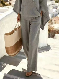 Hooded Poncho and Wide-Leg Pants Set 101001183094460 55 Women's Pants Set Gifts for Her Jerry's Apparel 
