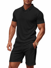 Men's Full Size Casual Short Sleeve Polo and Shorts Set Plus Size 100400870366243 34 Gifts for Him Jerry's Apparel 