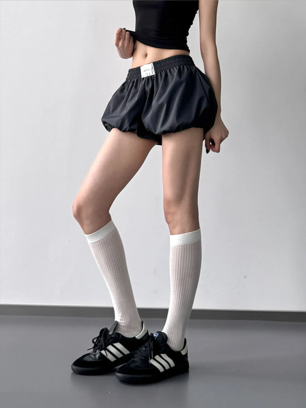 Elastic Waistband Bubble Shorts