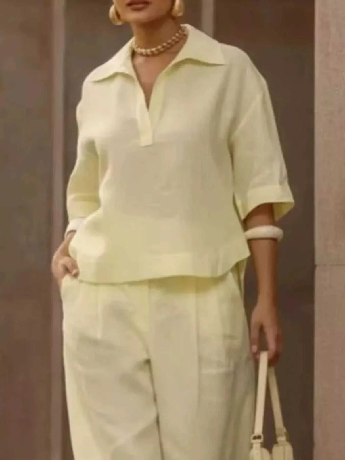 Full Size 3/4 Sleeve Top and Wide Leg Pants Set Plus Size 101001978569946 39 Affordable Fashion Under $100 Jerry's Apparel 