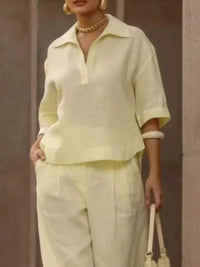 Full Size 3/4 Sleeve Top and Wide Leg Pants Set Plus Size 101001978569946 39 Affordable Fashion Under $100 Jerry's Apparel 