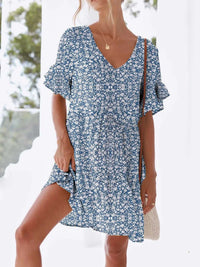 Polka Dot V-Neck Short Sleeve Mini Dress 100100568295398 24 Gifts for Her Jerry's Apparel 