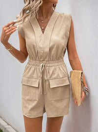 Perfee Drawstring V-Neck Sleeveless Romper 100100064341973 27 Affordable Fashion Under $100 Jerry's Apparel 