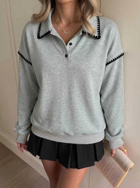 Polo Collar Dropped Shoulder Sweatshirt 101001325916897 37 Affordable Fashion Under $100 Jerry's Apparel 