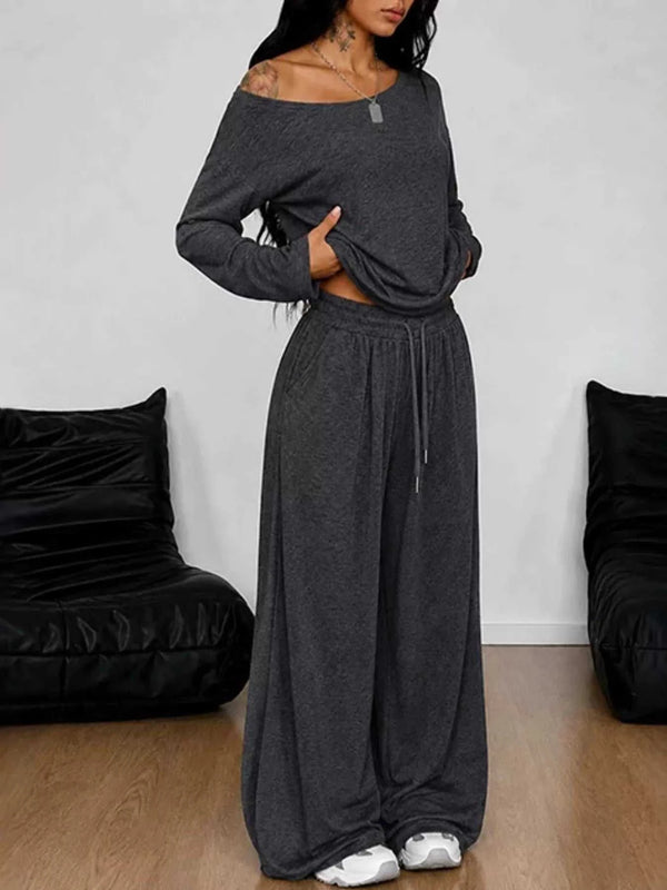 Full Size One-Shoulder Top and Drawstring Pants Set Plus Size 100100885816388 29 Affordable Fashion Under $100 Jerry's Apparel 