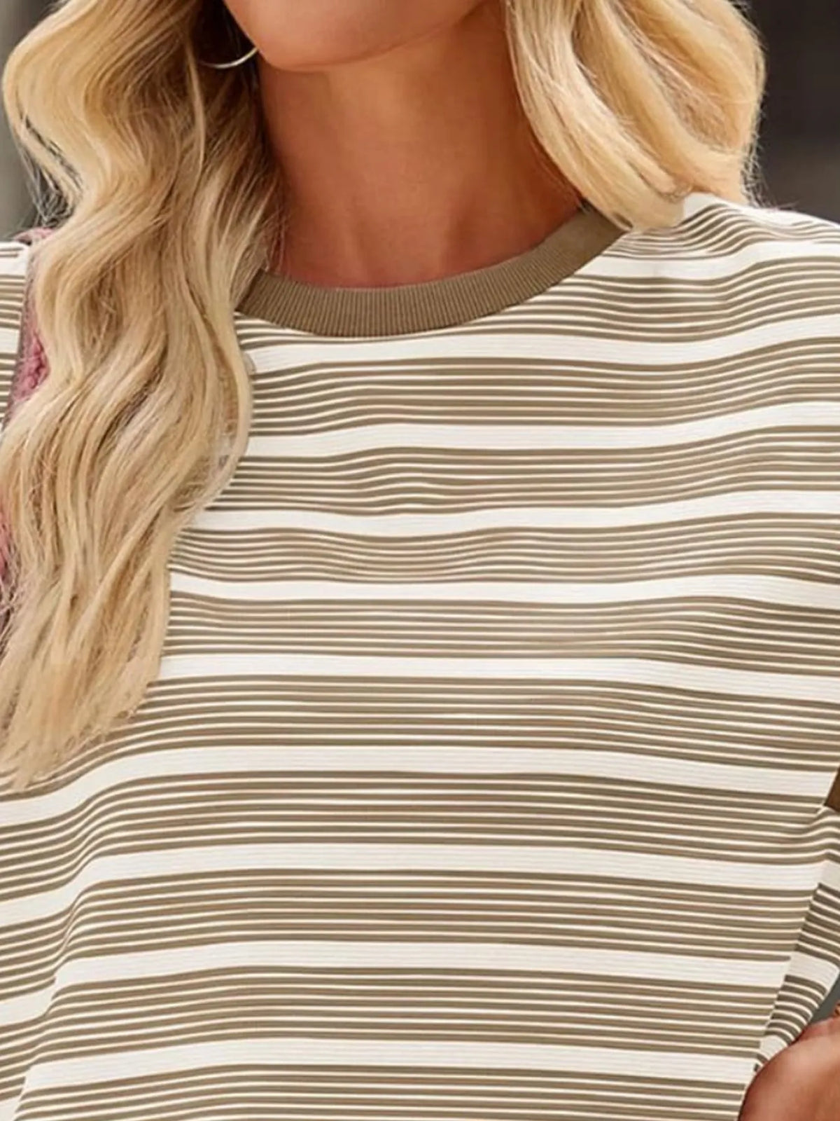 Striped Round Neck Casual T-Shirt