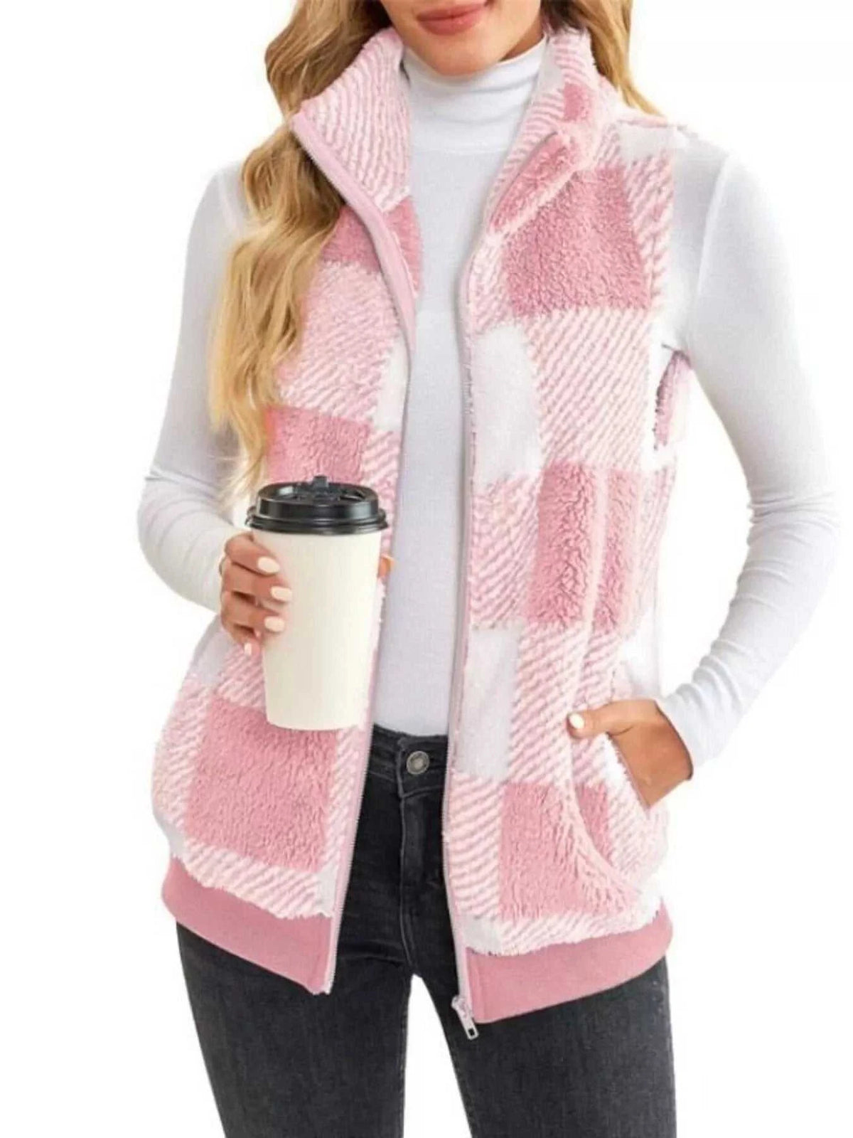 Full Size Color Block Zip Up Vest Coat Plus Size 100100959376307 45 Affordable Fashion Under $100 Jerry's Apparel 