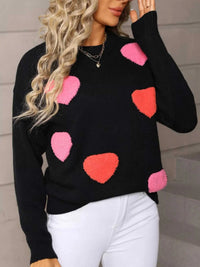 Valentine's Day Heart Pattern Long Sleeve Sweater 100100068468920 49 Affordable Fashion Under $100 Jerry's Apparel 