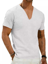Men's Full Size Casual V-Neck Linen T-Shirt Plus Size 100400496061654 26 Affordable Fashion Under $100 Jerry's Apparel 